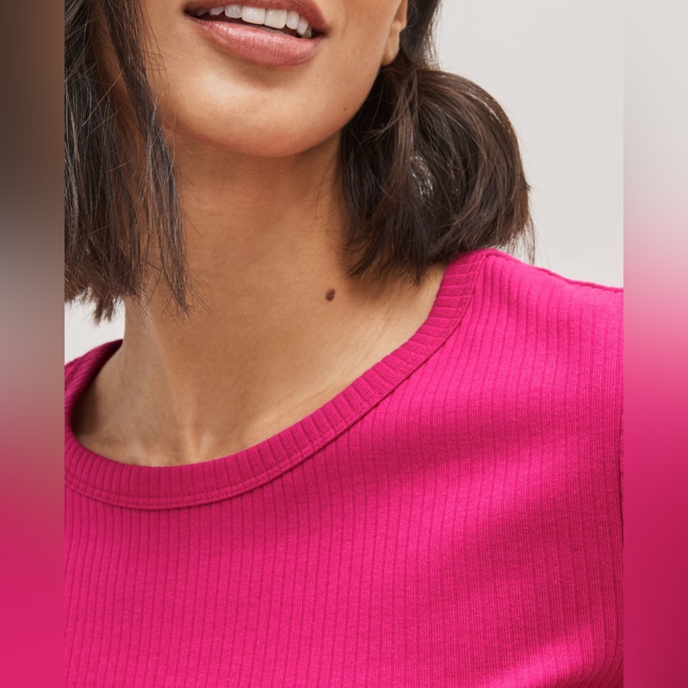 Little Lott Pink Ribbed Top Organic Cotton XS (first photo is inspo)